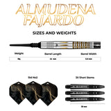 Mission Almudena Fajardo Ayuso Darts - Soft Tip - 95% Tungsten - Gold PVD Milled Silver