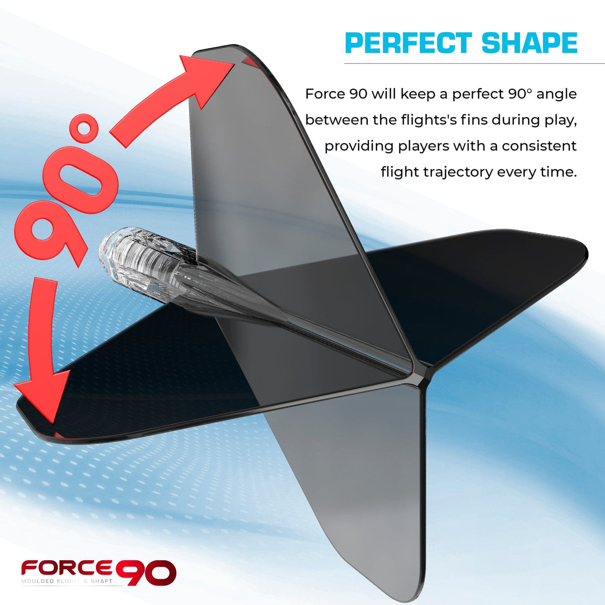 Mission Force 90 - New Moulded Flight & Shaft System - Standard No2 - Gradient - Transparent Black