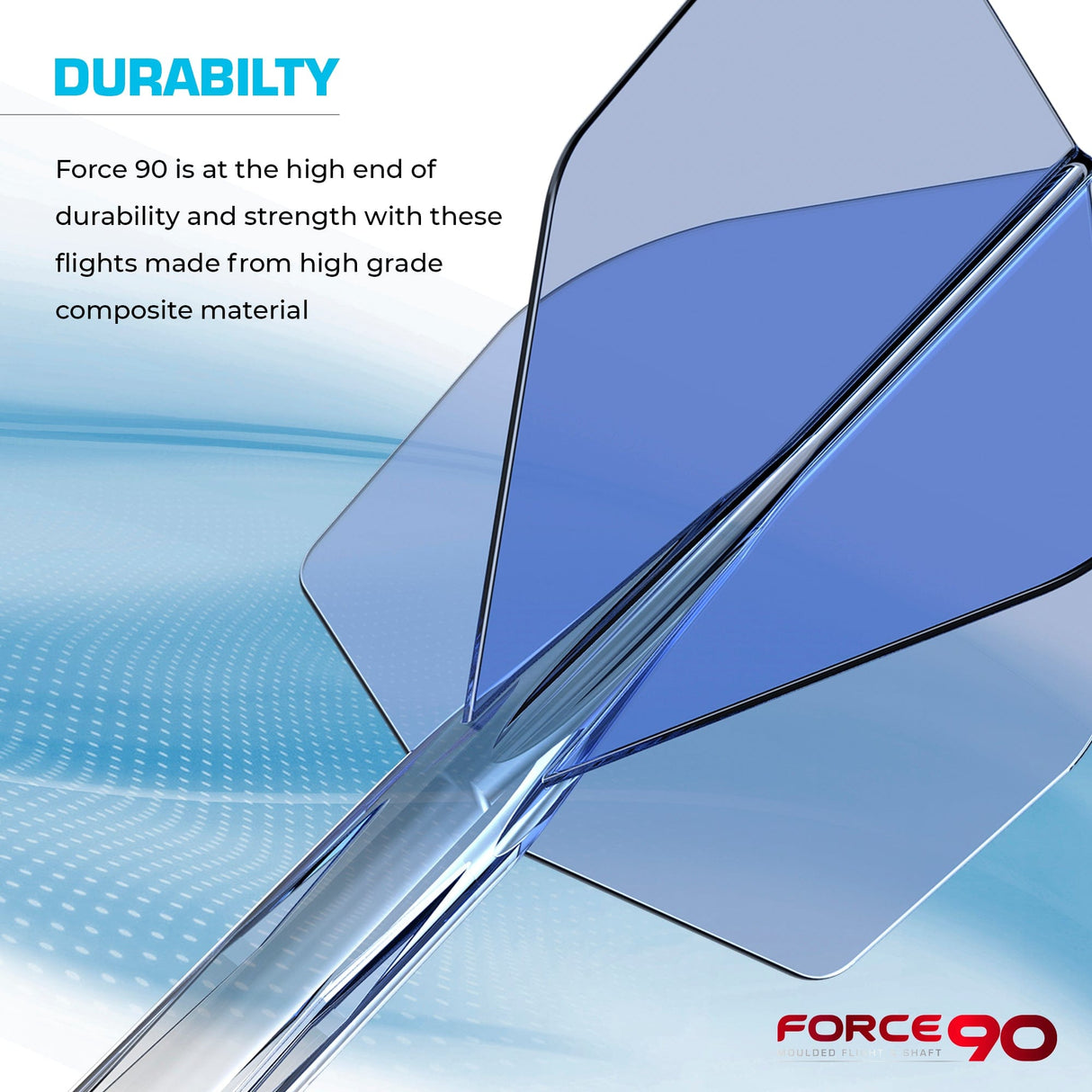 Mission Force 90 - New Moulded Flight & Shaft System - Standard No6 - Gradient - Transparent Blue