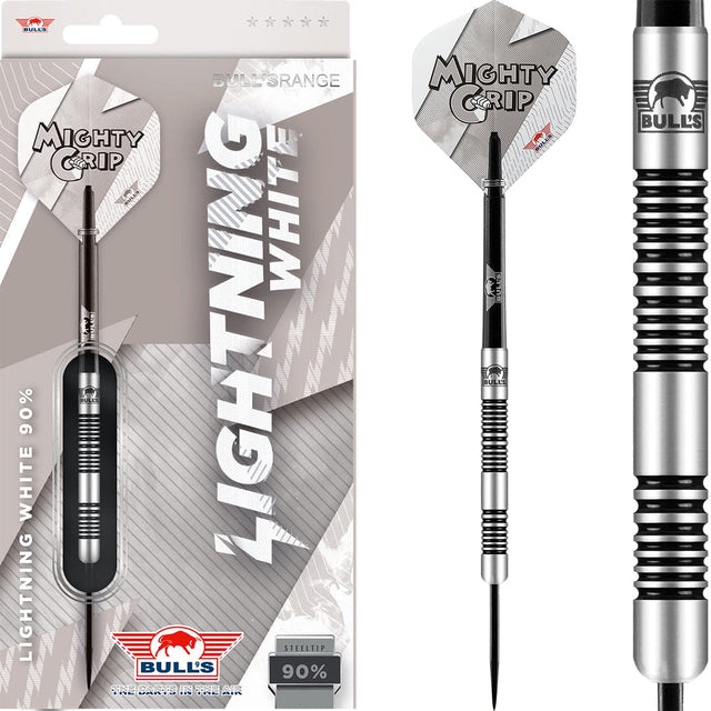 Bulls White Lightning Darts - Steel Tip - 90% Tungsten