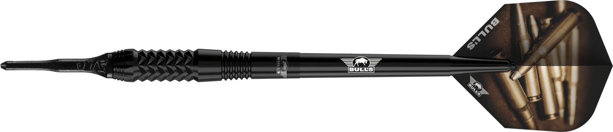 Bulls Caliber Black Darts - Soft Tip - 90% Tungsten