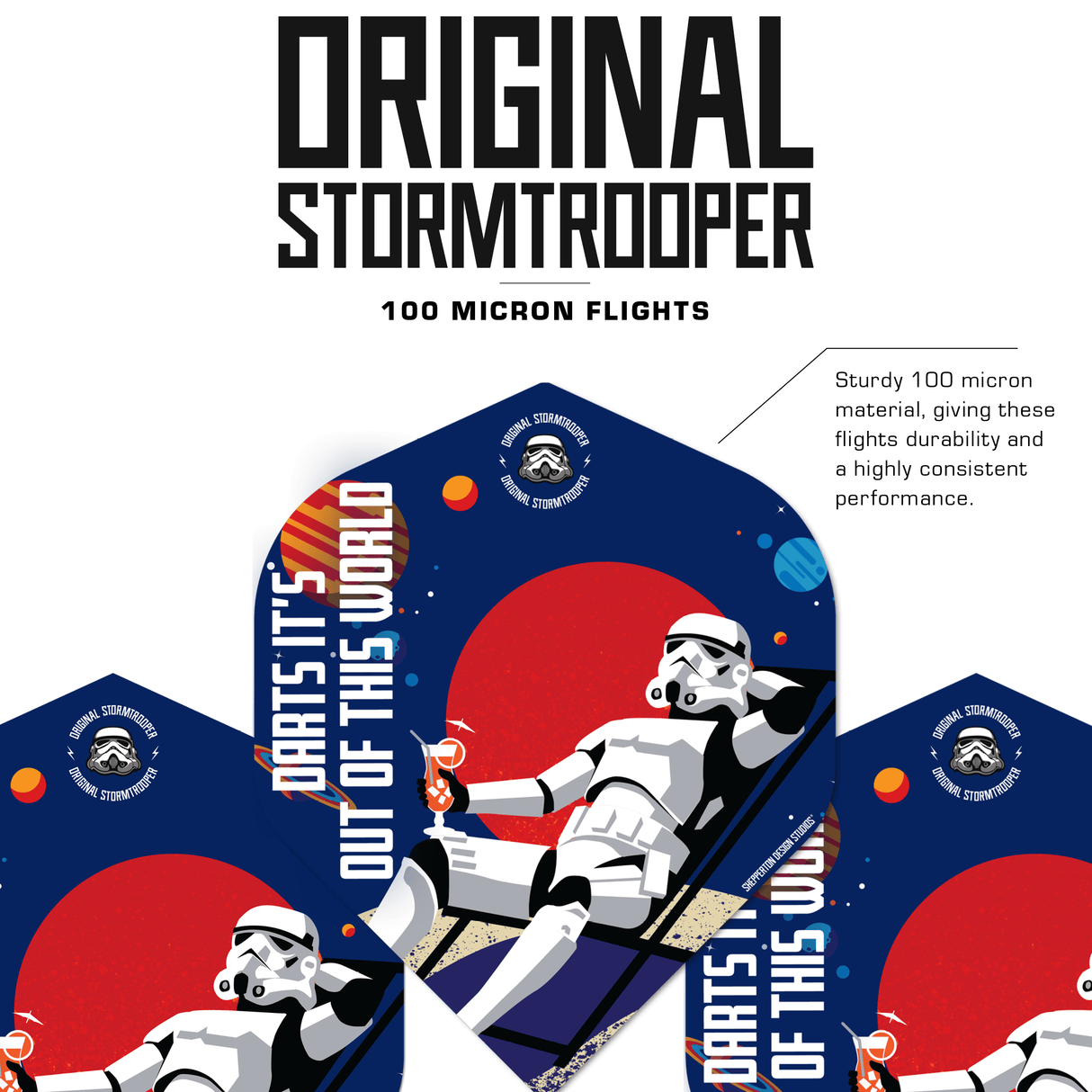 Original StormTrooper Dart Flights - Official Licensed - No2 - Std - Storm Trooper - Out of This World