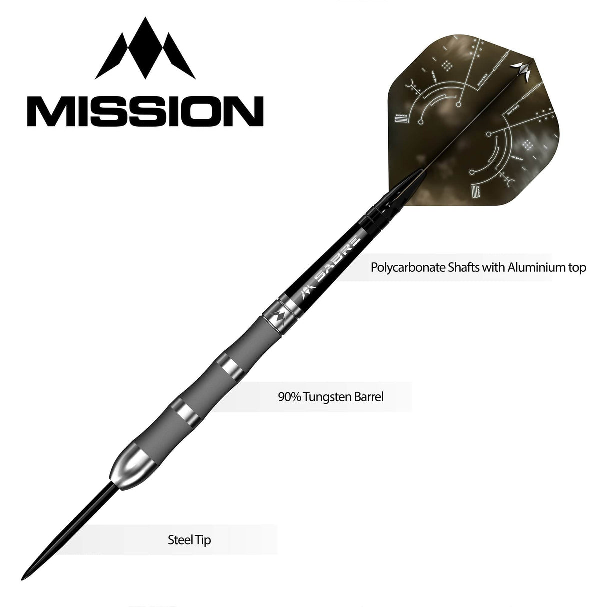 Mission Saturn Darts - Steel Tip - 90% Tungsten - Fenrir