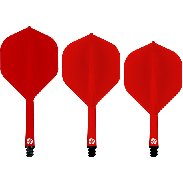 Shot Flight Deck - One Piece Dart Flight and Shaft System - Red