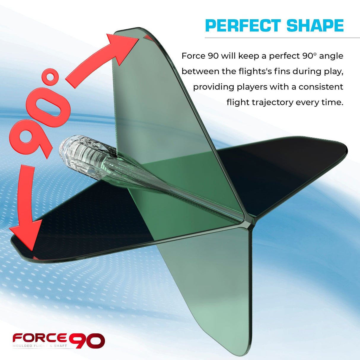 Mission Force 90 - New Moulded Flight & Shaft System - Standard No2 - Gradient - Transparent Green