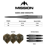 Mission Saturn Darts - Steel Tip - 90% Tungsten - Hyperion