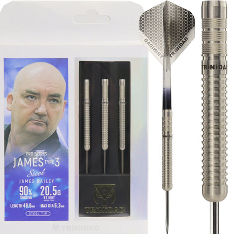 Trinidad Pro Darts - Steel Tip - 95% Tungsten - James 3 - 20.5g