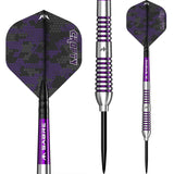 Mission Joe Croft Darts - Steel Tip - 95% Tungsten - Silver & Purple Electro