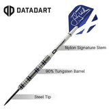 Datadart Jocky Wilson Darts- Steel Tip - 90% Tungsten - Ghost Grip