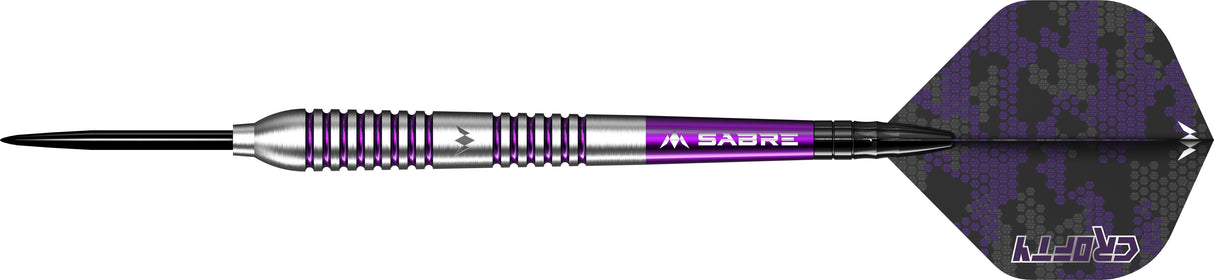 Mission Joe Croft Darts - Steel Tip - 95% Tungsten - Silver & Purple Electro