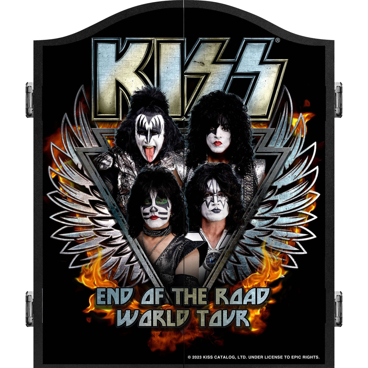 Kiss Dartboard Cabinet - Official Licensed - C8 - Premium Black - End of The Road