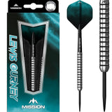 Mission Lewis Gurney Darts - Steel Tip - 95% Tungsten - Silver-Black Rings