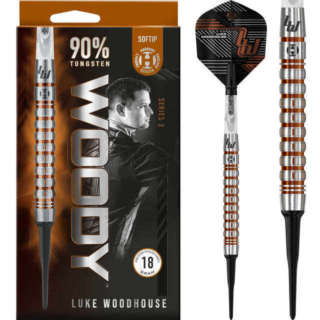 Harrows Luke Woodhouse Darts - Woody - Soft Tip - 90% Tungsten - Series 2 - 18g