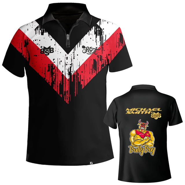 Shot Michael Smith Dart Shirt - Training Kit - Bully Boy - White Strip