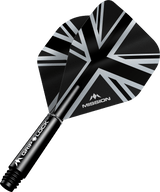 Mission Alliance Black No2 Dart Flights Combo With Griplock Shafts Black / Short