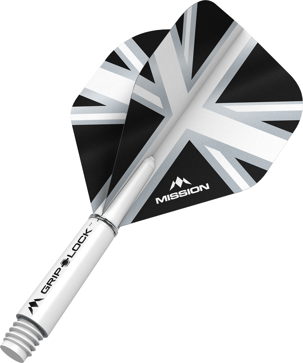 Mission Alliance Black No2 Dart Flights Combo With Griplock Shafts White / Short