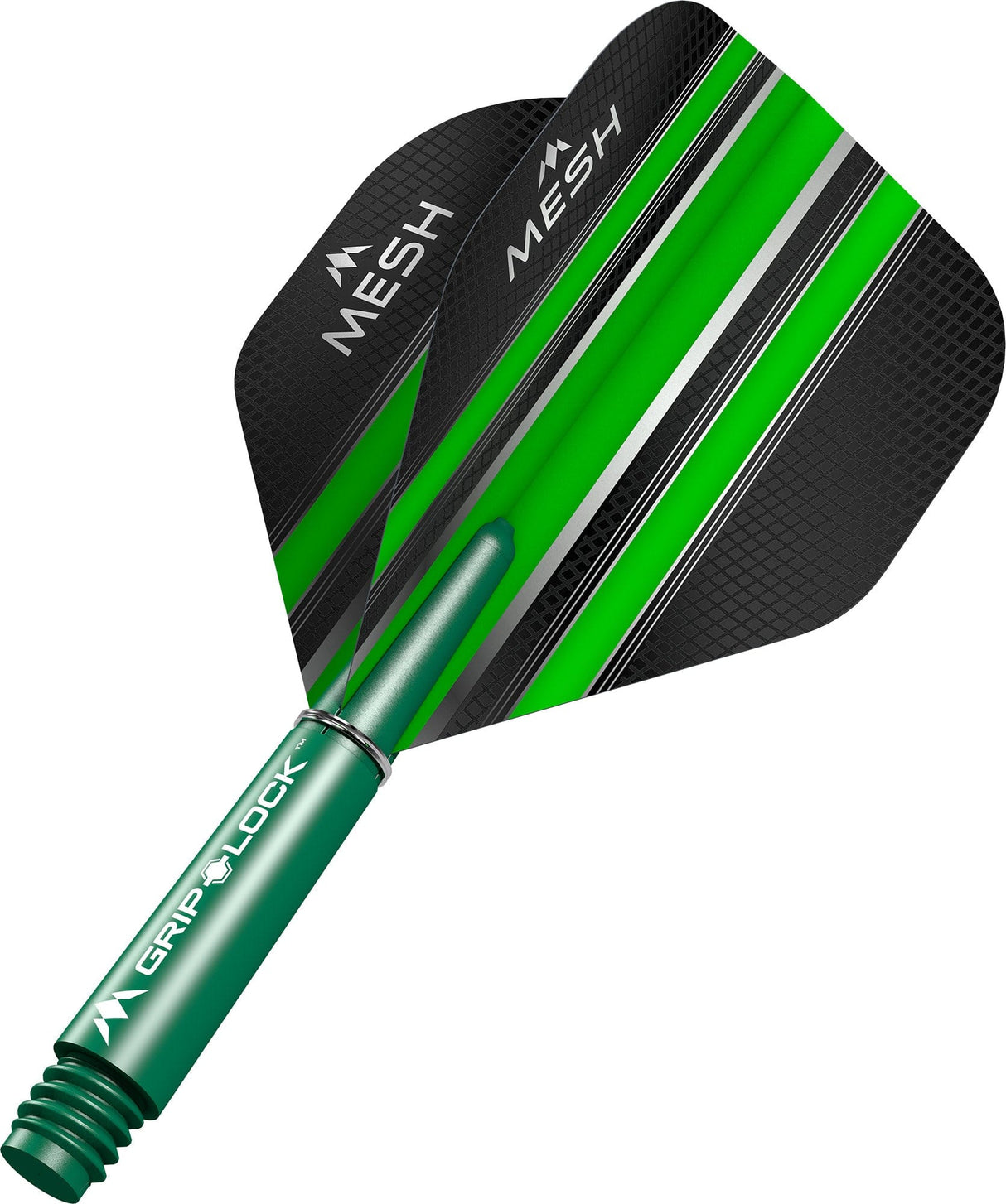 Mission Mesh No2 Dart Flights Combo With Griplock Shafts Green / Short