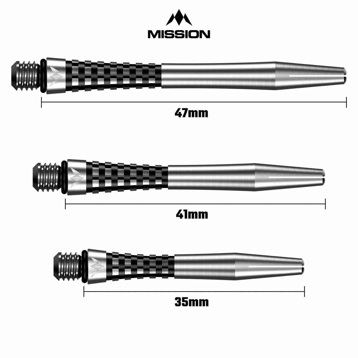 Mission Atom13 Aluminium Shafts - Natural Metal Stems - Black