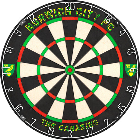 Norwich City FC - Official Licensed - The Canaries - Professional Dartboard - Crest with Name