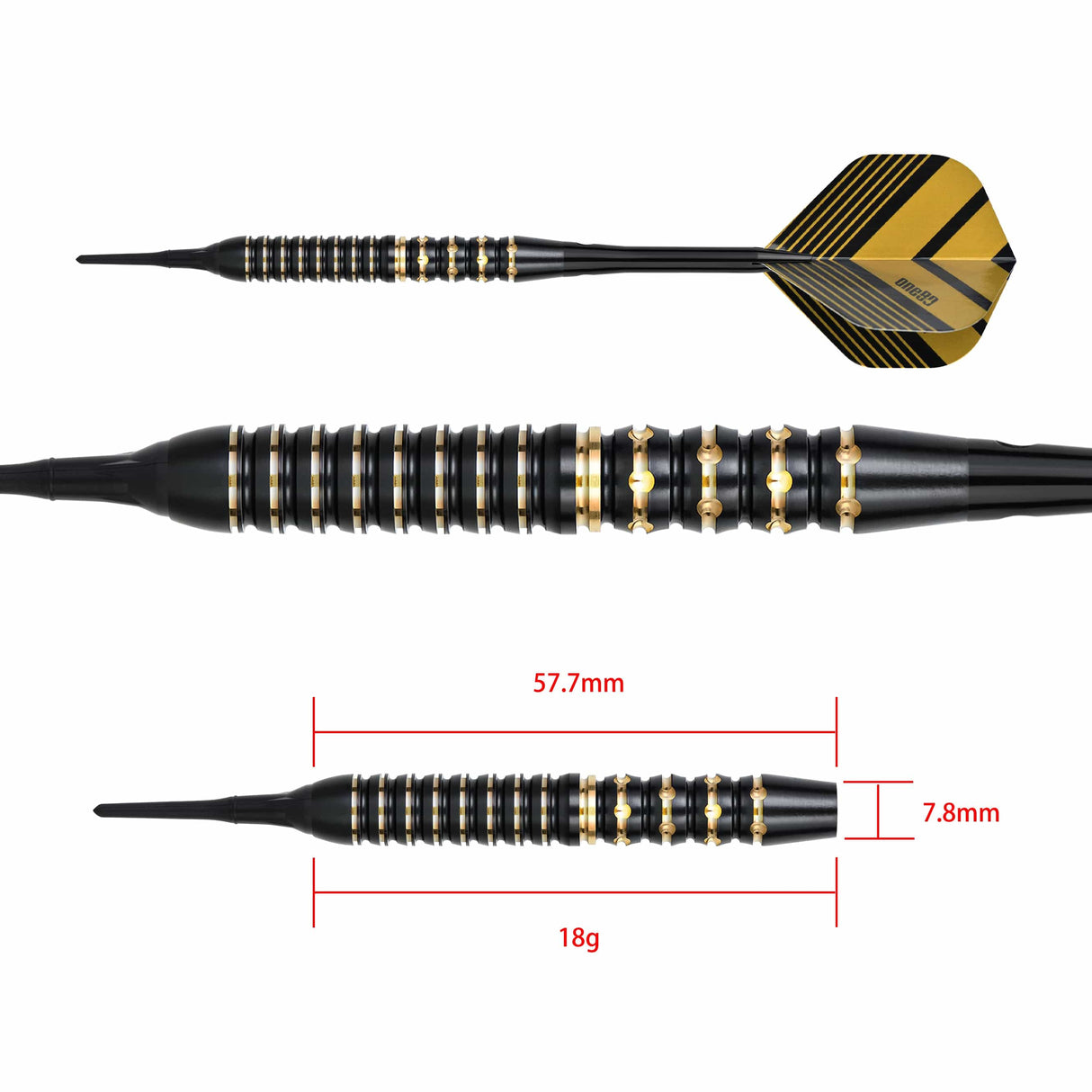 One80 Mobilizer Darts - Soft Tip - Brass - M03 - 18g