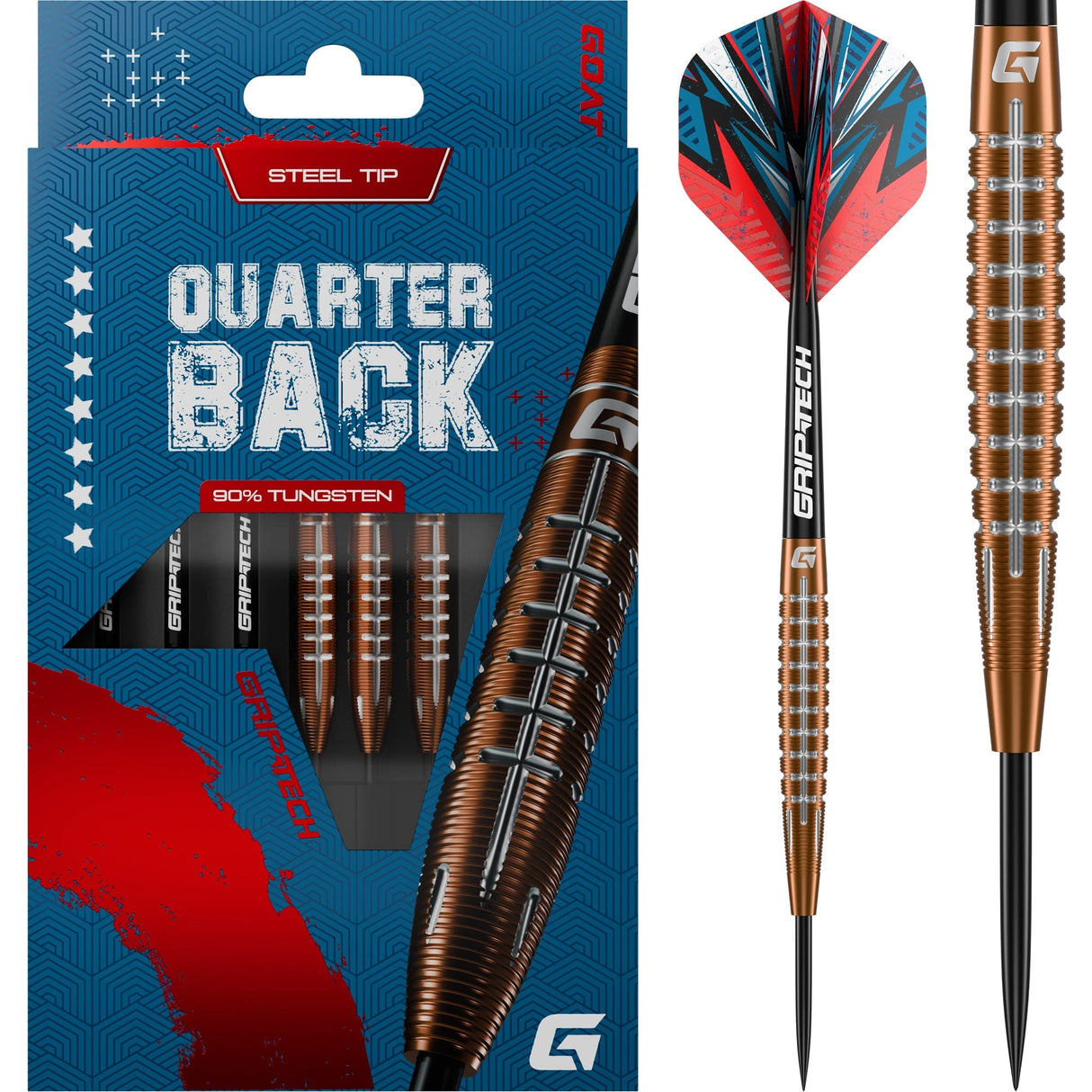 Goat Quarterback V2 Darts - Steel Tip - 95% Tungsten - Bomb