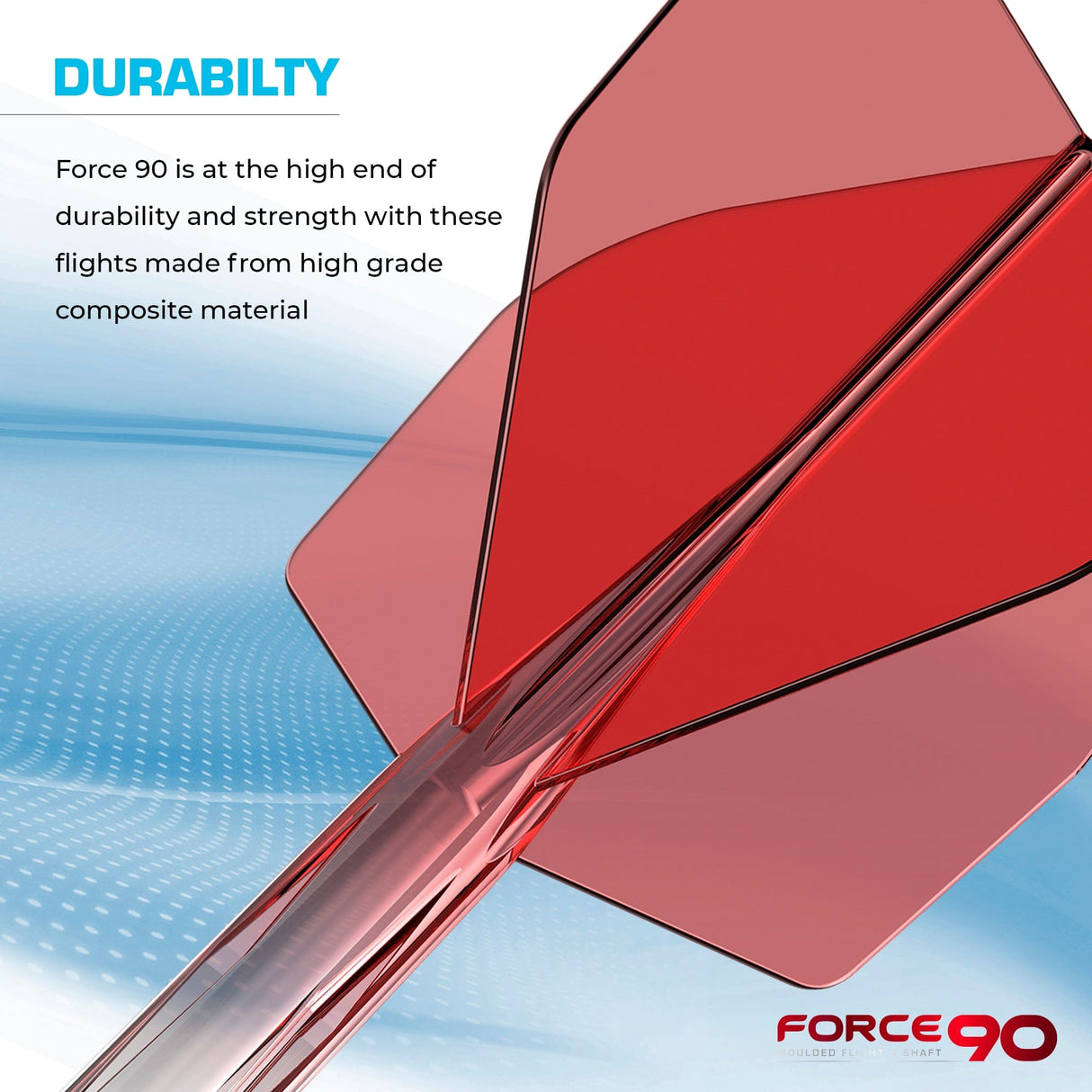 Mission Force 90 - New Moulded Flight & Shaft System - Standard No2 - Gradient - Transparent Red