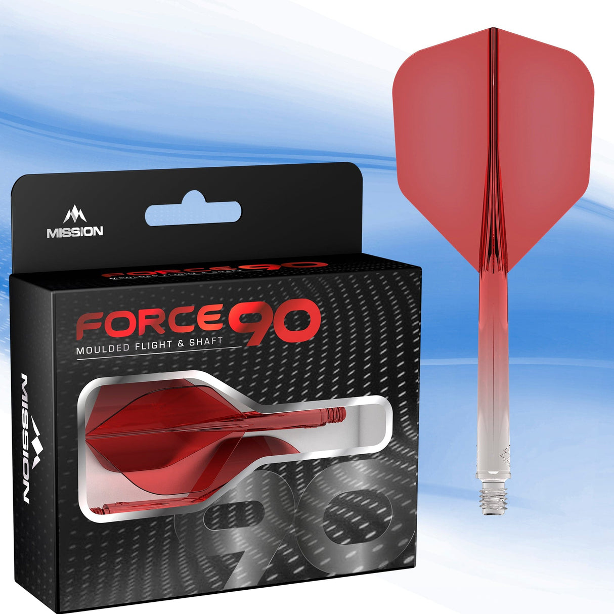 Mission Force 90 - New Moulded Flight & Shaft System - Standard No6 - Gradient - Transparent Red