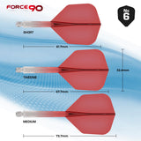 Mission Force 90 - New Moulded Flight & Shaft System - Standard No6 - Gradient - Transparent Red