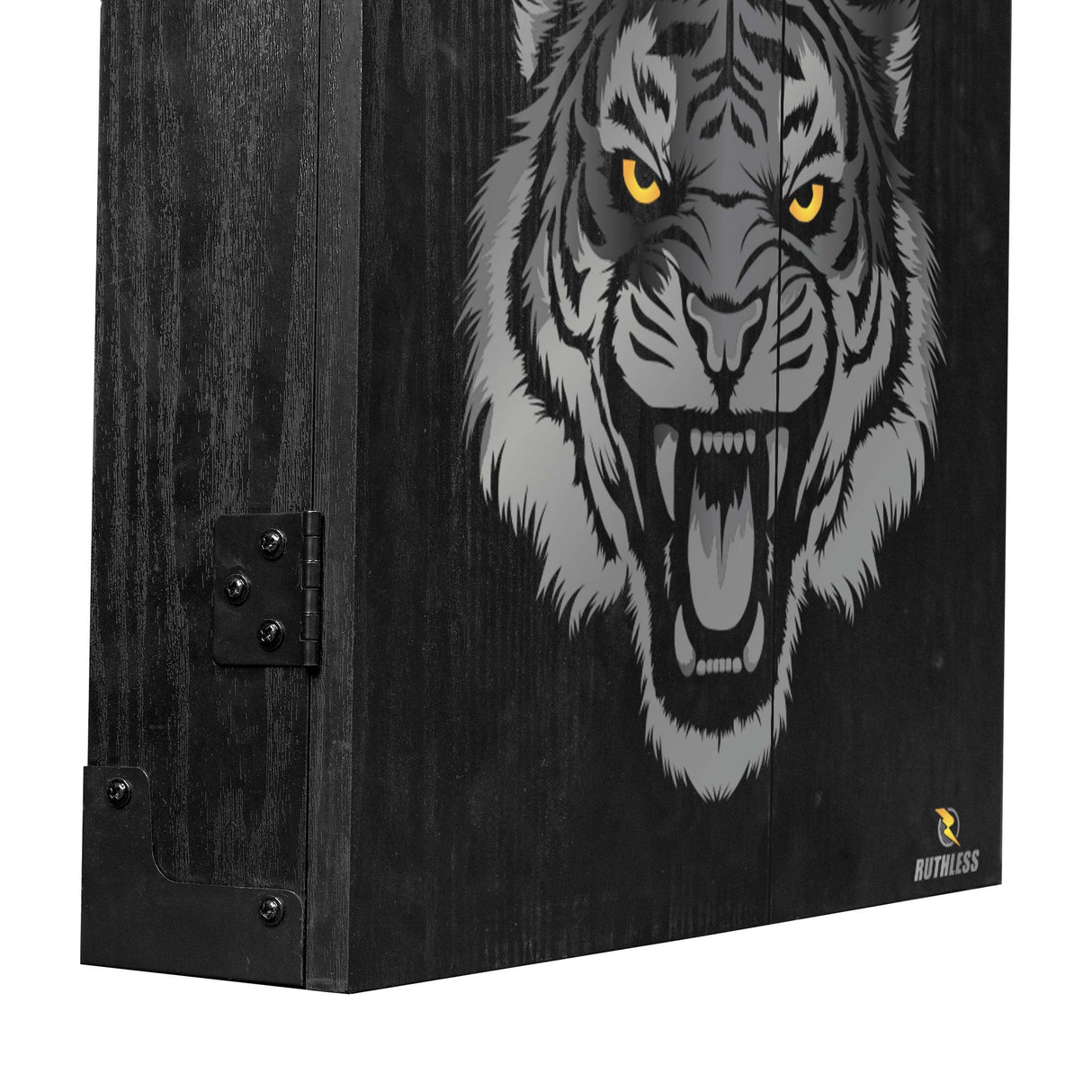 Ruthless Dartboard Cabinet - Square Design - Tiger