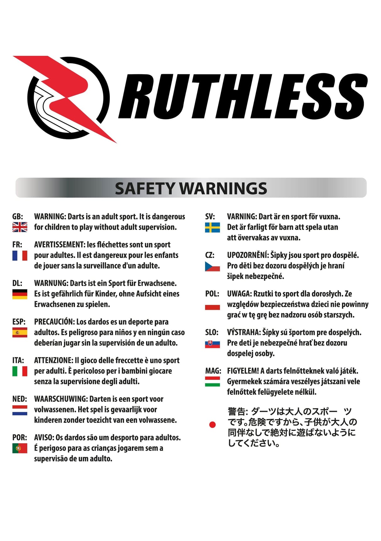 *Ruthless - Clear Panel - Dart Flights - 100 Micron - Retro