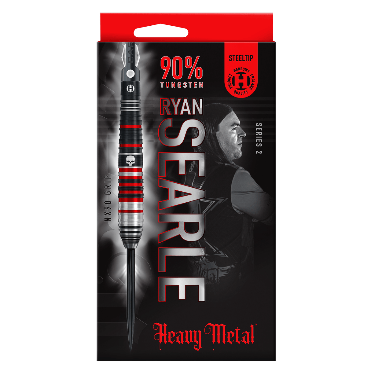 Harrows Ryan Searle Darts - Heavy Metal - Steel Tip - 90% Tungsten - Series 2