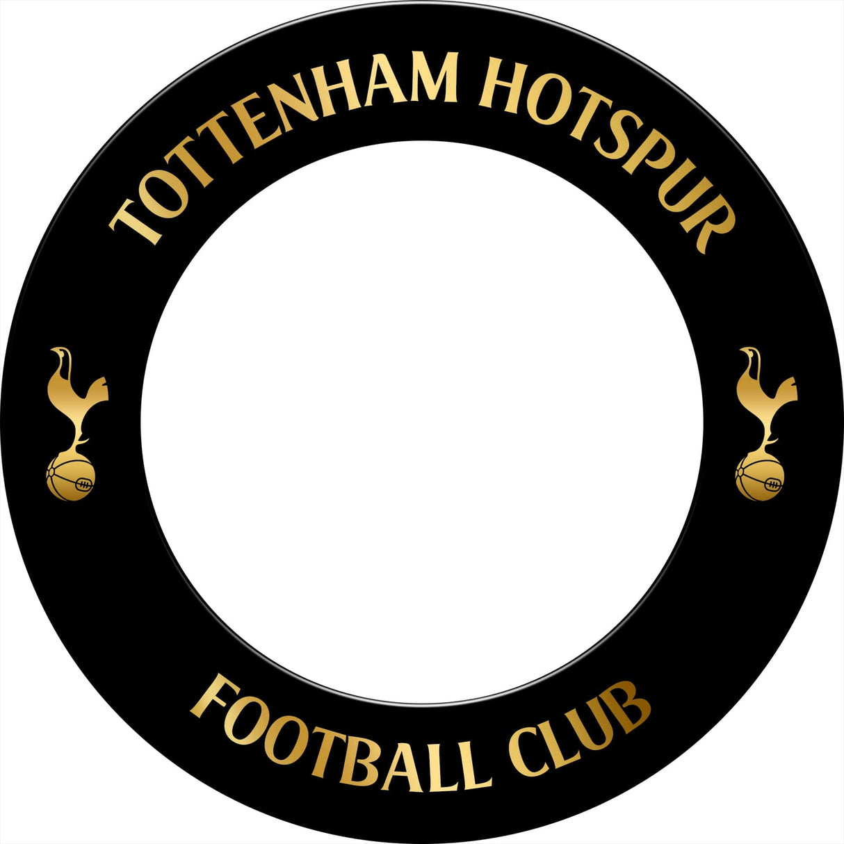 Tottenham Hotspur Dartboard Surround - Official Licensed - Spurs - S7 - Black with Gold Crest