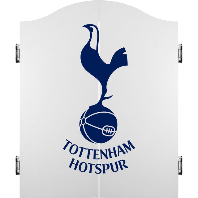 Tottenham Hotspur Dartboard Cabinet - Official Licensed - Spurs -  C1 - White - Navy Blue Crest