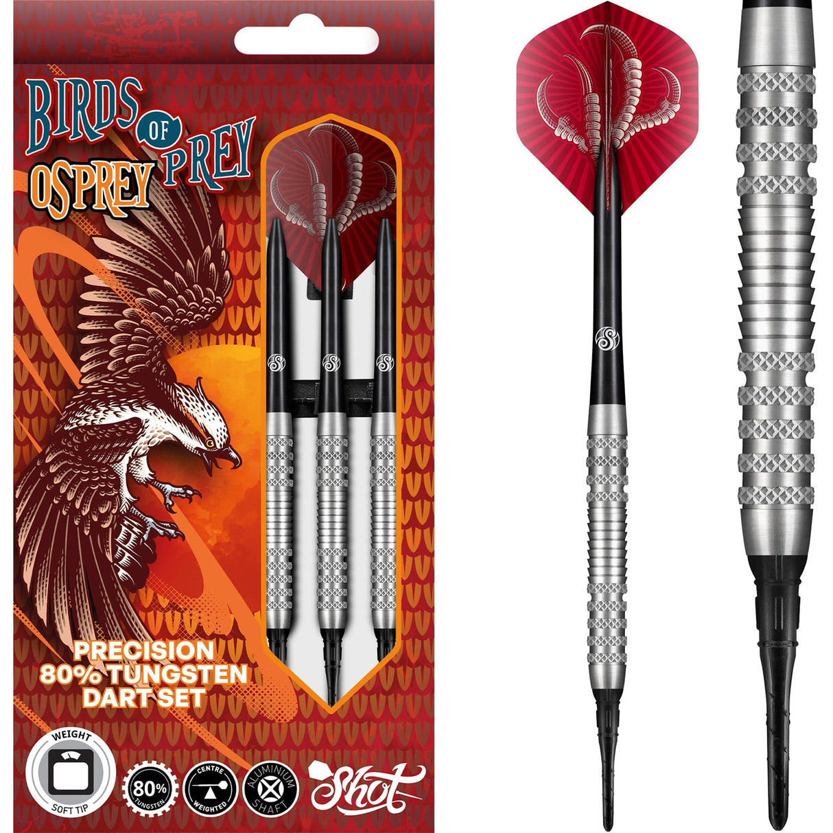 Shot Birds of Prey Darts - Soft Tip Tungsten - Osprey 18g