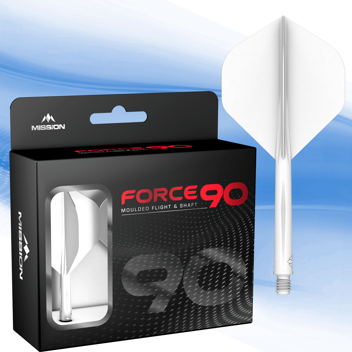 Mission Force 90 - New Moulded Flight & Shaft System - White - Standard No2