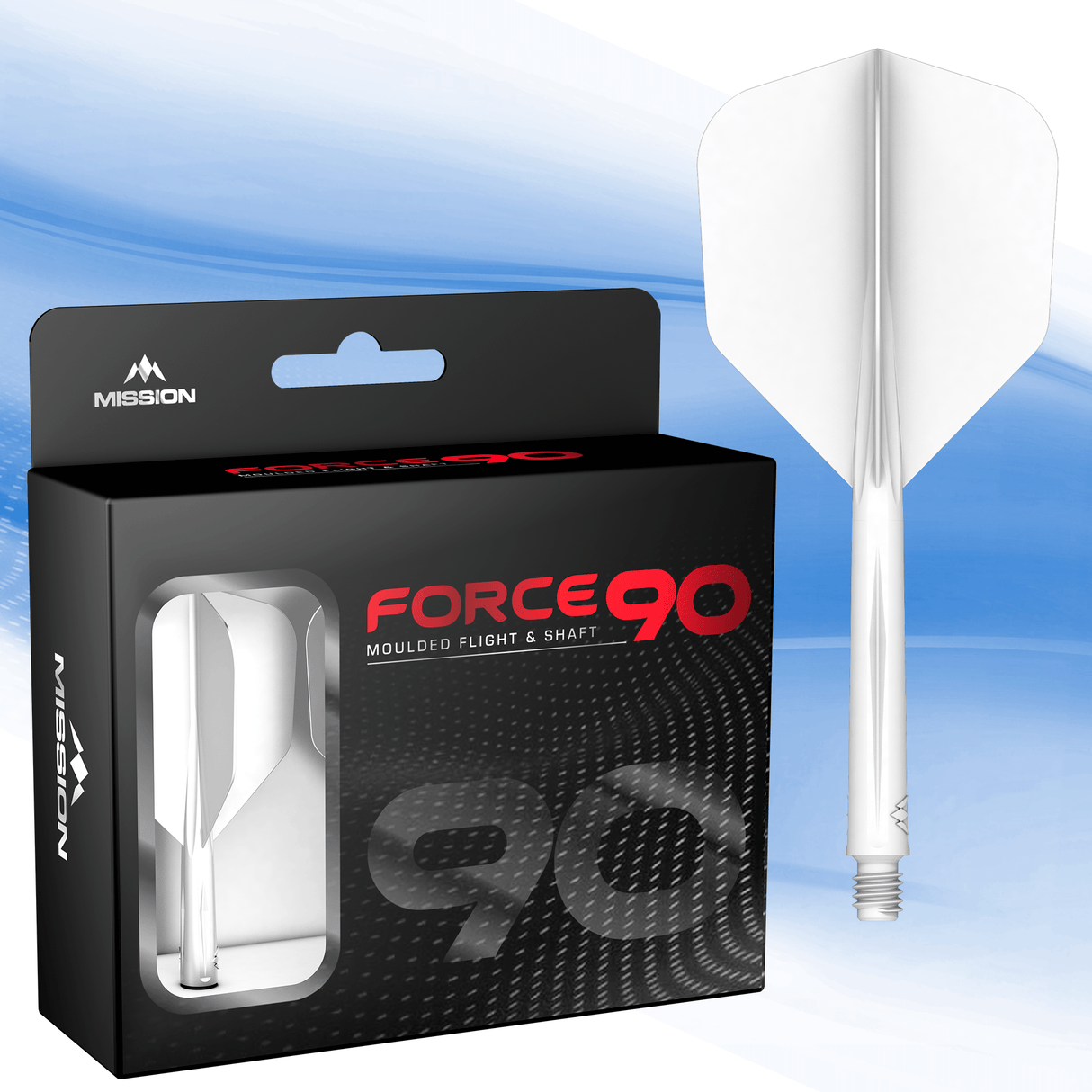 Mission Force 90 - New Moulded Flight & Shaft System - White - Standard No6