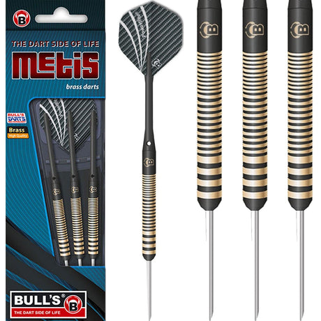 BULL'S Metis Darts - Steel Tip - Black Brass - Black Ringed 21g