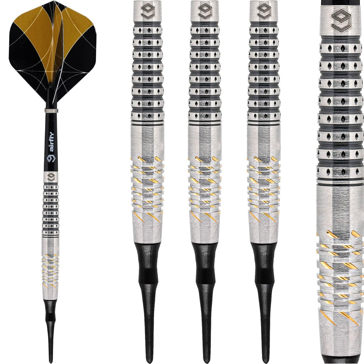 Caliburn Player Darts - Soft Tip - 90% - Silver & Gold - Han