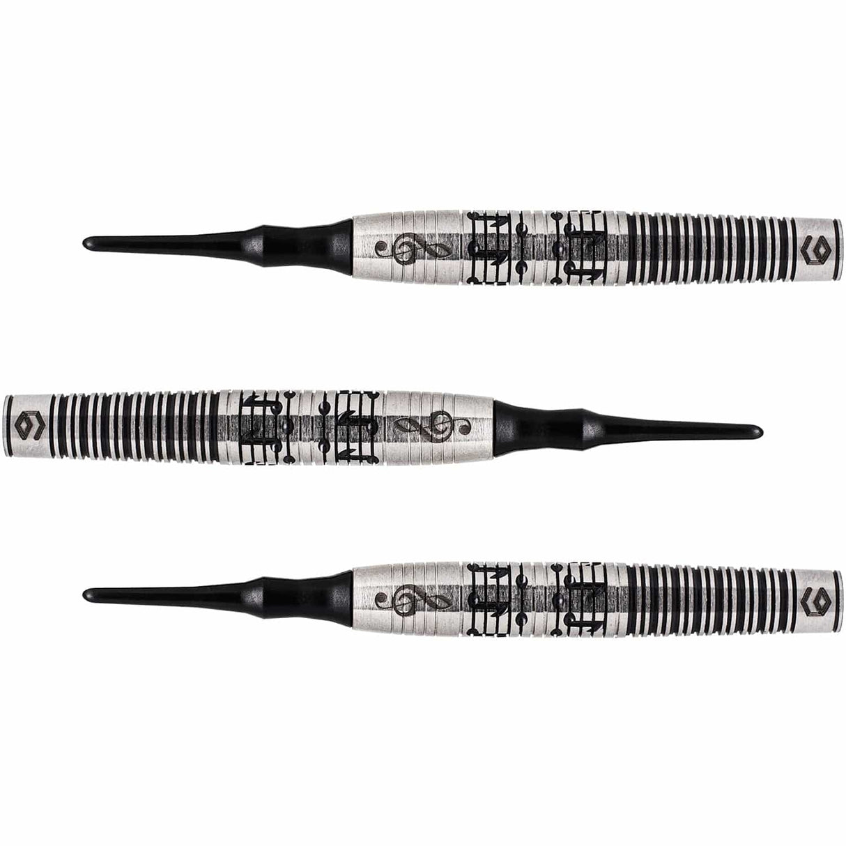 Caliburn Player Darts - Soft Tip - 90% - Black Rings - Melody 20g