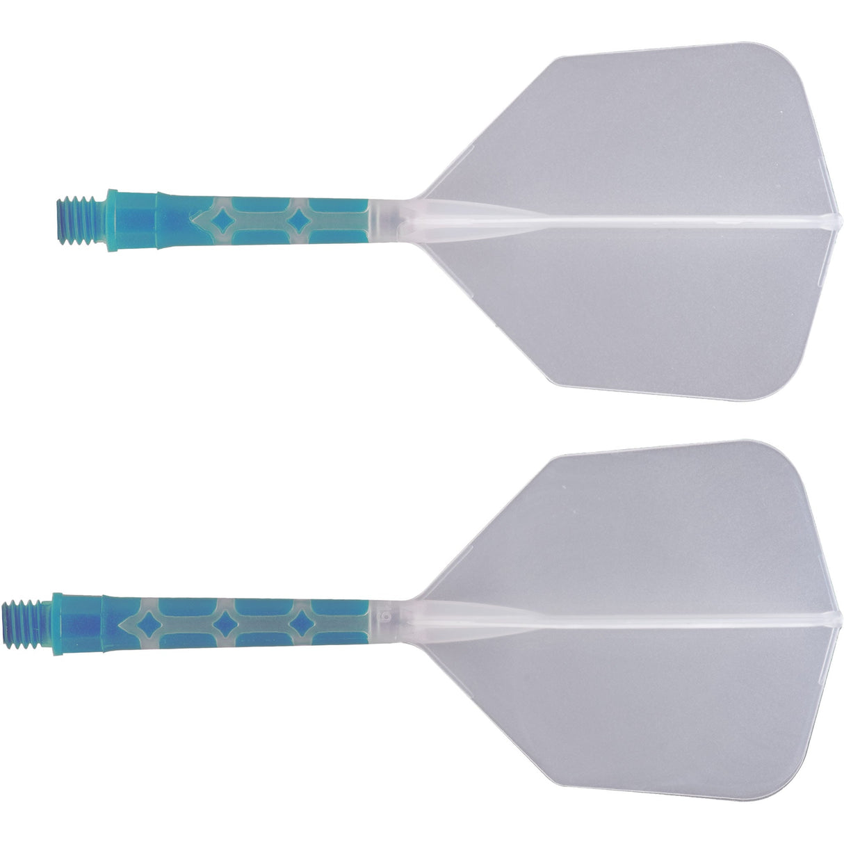 Cuesoul Rost T19 Integrated Dart Shaft and Flights - Big Wing - Sky Blue with Clear Flight