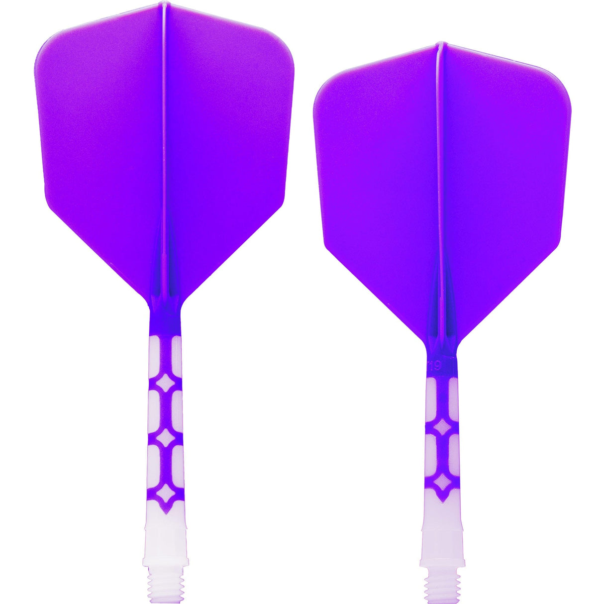 Cuesoul Rost T19 Integrated Dart Shaft and Flights - Big Wing - White with Purple Flight