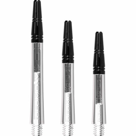 Harrows Alamo VS2 Dart Shafts - Polycarbonate - Black Aluminium Top - Clear