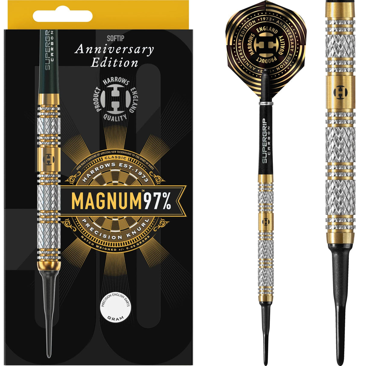 Harrows Magnum Darts - Soft Tip - 97% - Anniversary Edition - Gold Titanium 18g