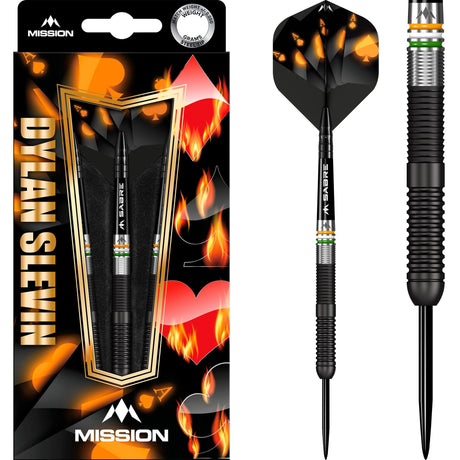 Mission Dylan Slevin Darts - Steel Tip - 90% - Black Titanium - Oceans 21g