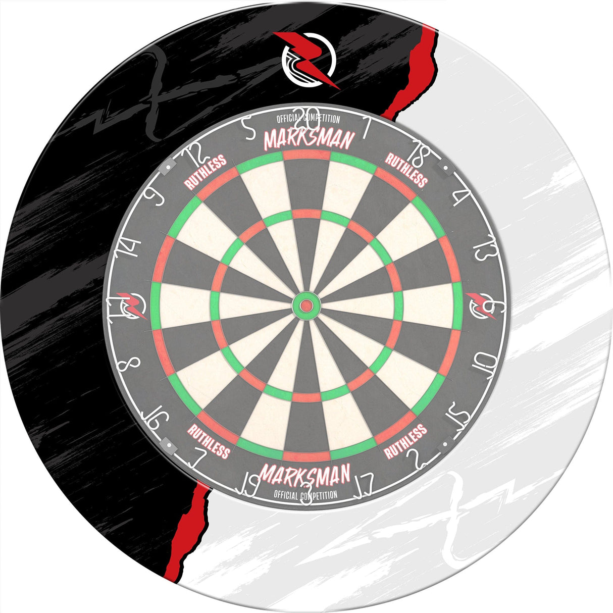 Ruthless Dartboard Surround - Professional - RipTorn - Black & Grey