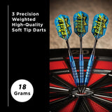 Viper Comix Darts - Soft Tip - Coated Alloy - Cut Grooves - inc Extras - Blue 18g