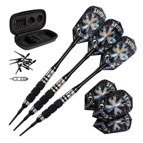 Viper Desperado Darts - Soft Tip - 80% - inc Extras - D1 - Tri-Knurl - Black 18g