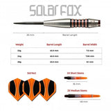 Perfect Darts - Steel Tip - 90% Tungsten - Solarfox 1 - Scallop - Black & Orange