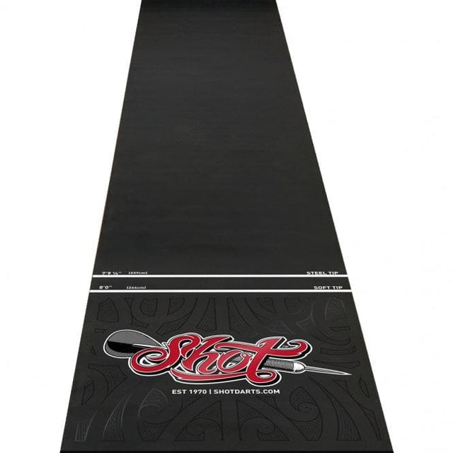 Shot Rubber Dart Mat - Heavy Duty - Floor Protection - 300cm x 60cm - Black