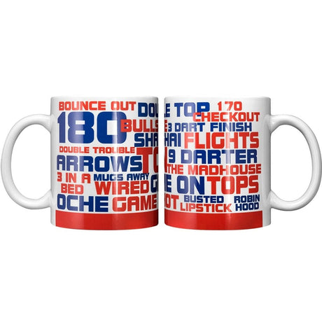 Darts Mug - 11oz - Darts - Word Cloud - Popular Dart Phrases